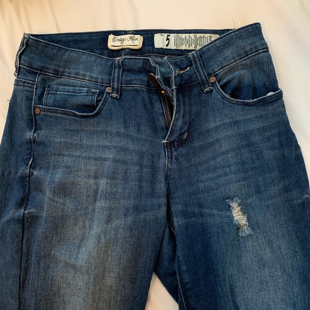 Indigo Rein Ripped Medium-Washed Jeans